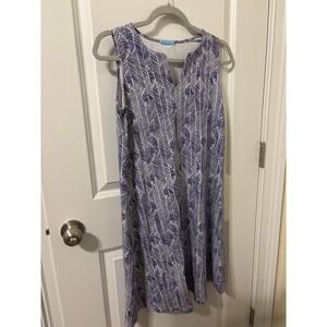 J. McLaughlin Catalina cloth sleeveless dress blue white EUC sz XS